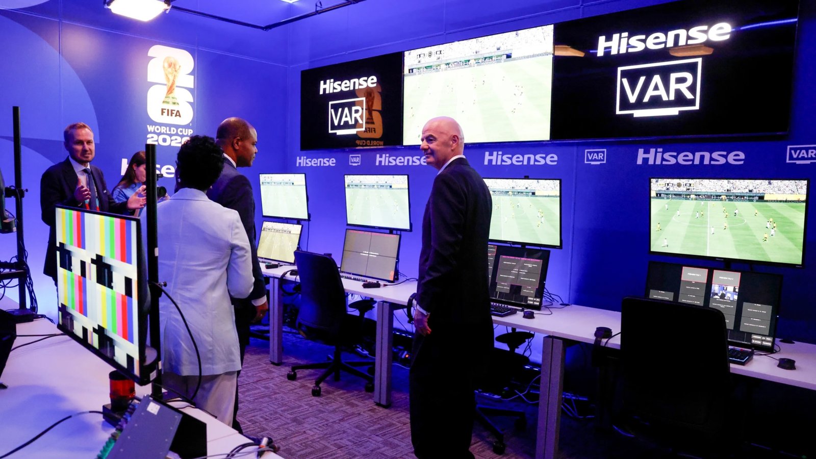 The control room at the FIFA International Broadcast Centre in Dallas