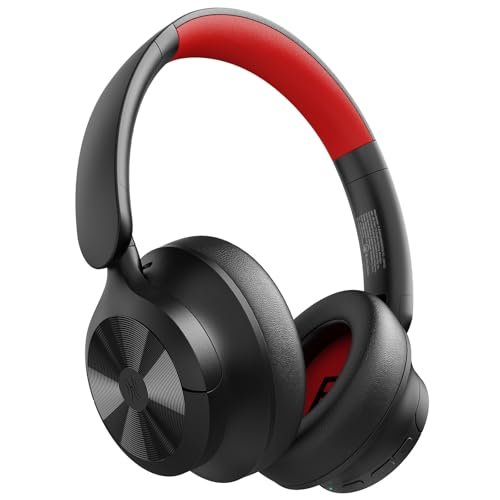 Oneodio Focus A1 Pro Wireless On-Ear Headphones With Active Noise Cancelling, 70-Hour Battery With Speed Charge, Bluetooth 6.0 Red