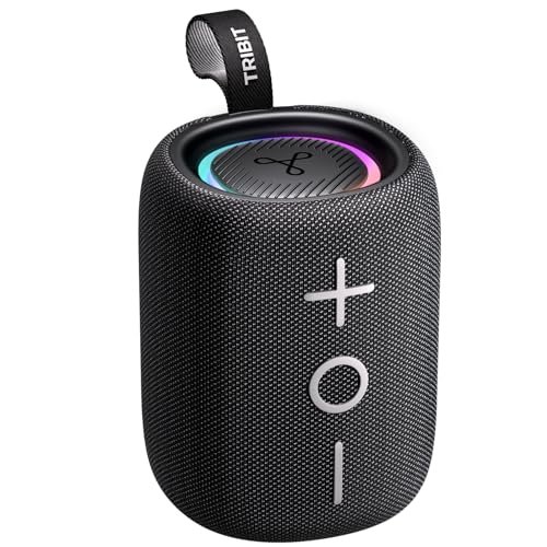 Tribit Stormbox Mini+ Bluetooth Speaker 12w,360°surround Sound,12h Playtime,bluetooth 5.4,ipx7 Waterproof,rgb Lights,custom Eq,tws Pairing,type-C, Aac/sbc Support,portable for Home/outdoor/travel