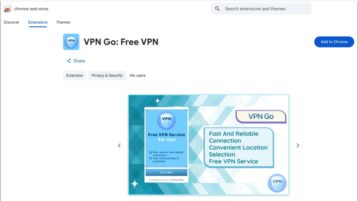 VPN Go in Chrome Web Store